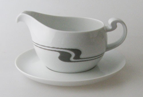 Rosenthal Asimmetria Grauraster Sauciere mit Unterteller 0,50 l