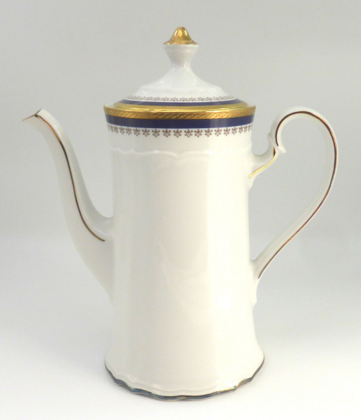 Bavaria Artos Kaffeekanne 1,20 l weiß, kobaltblau und Goldrand