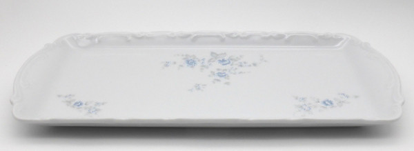 Kuchenplatte Mitterteich Form 2000 Serie Kirsten Blumen blau grau