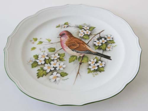 Sammelteller Winterling Röslau Dekor Vogel und Blüten Teller 24 cm