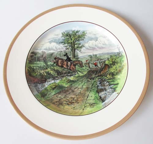 Spode Copeland The Hunt Braun Speiseteller 26,5 cm The Last Draw Nr. 12 J.F.Herring Sen.