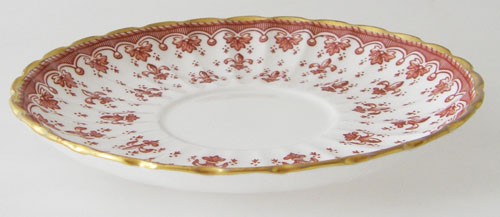 Spode Fleur De Lys rot Untertasse 14 cm für Teetasse