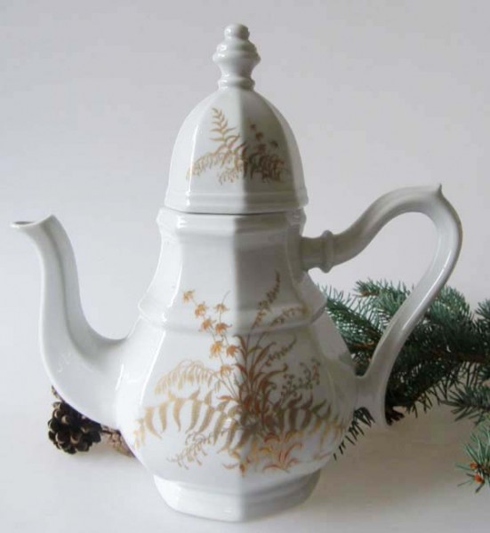 Gallo G.de Porcelaine Leonardo Fougere Goldfarn Kaffeekanne für 6 Pers. 1,30 l
