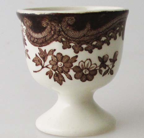 England A Royal Worcester L Avon Scenes Palissy Keramik braunes Blumen Dekor Eierbecher