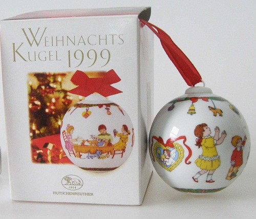 Hutschenreuther Porzellan Weihnachtskugel Bastelstube 1999