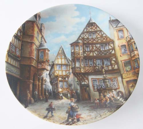 Seltmann Weiden Wand-/Sammelteller 19,5 cm Marktplatz zu Bernkastel-Kues 1989