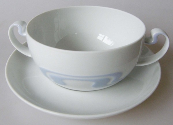 Rosenthal Asimmetria blau Suppentasse mit Untertasse, 2-tlg. 2.Wahl