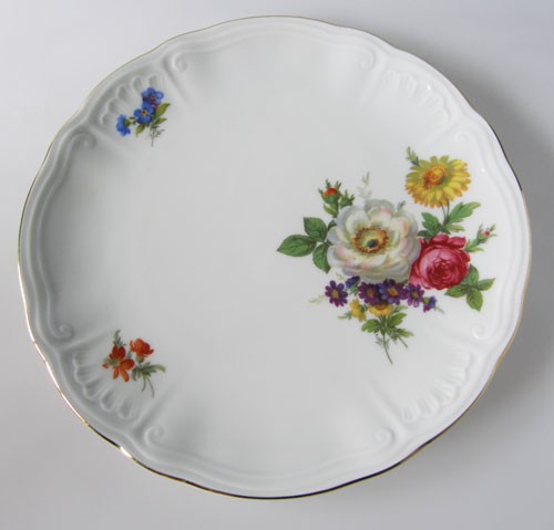 Frühstücksteller 19 cm Blumendekor Pfingsrose und Goldrand Wundsiedel Retsch