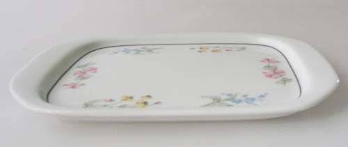 Winterling Röslau Butterplatte 19,5 cm x 13,5 cm Dekor floral