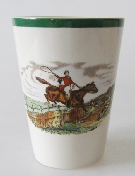 Spode Copeland Hunt - The Hunt J.F.Herring Sen. grün Becher Höhe 10,8 cm