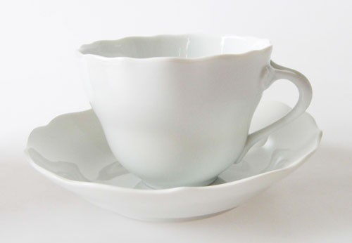 Hutschenreuther Maria Theresia weiß Kaffeetasse mit Untertasse