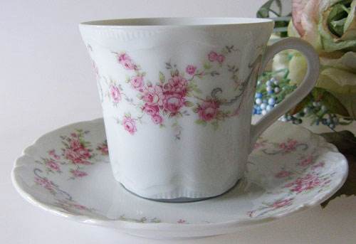 Teetasse Ohne UT Hutschenreuther Racine Vergissmeinnicht Platinrand 