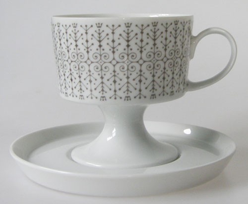 Rosenthal Composition Secunda grau Kaffeetasse mit Untertasse 2-tlg.