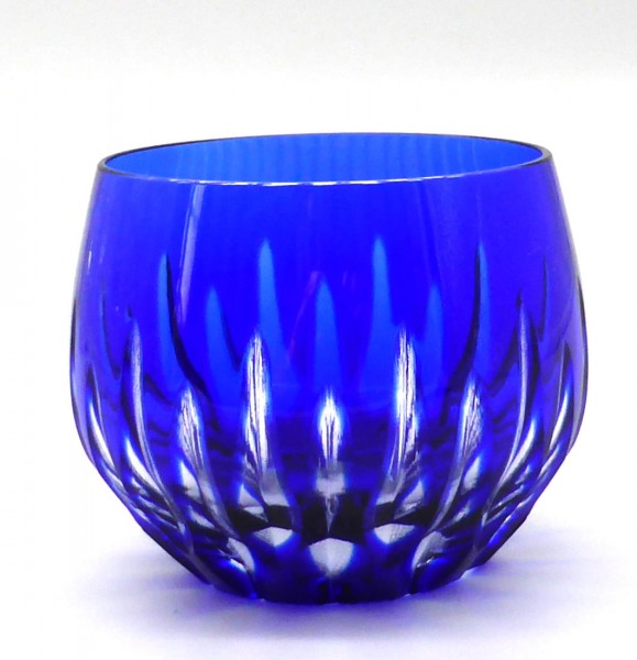 Römer Becher Kobaltblau 6,5 cm, Kristall, Keilschliff