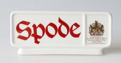Spode Porzellanaufsteller Werbeaufsteller 11x4 cm