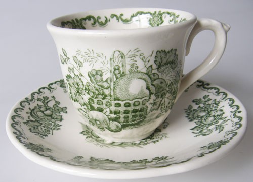 Mason`s Fruit Basket grün Espressotasse mit Untertasse