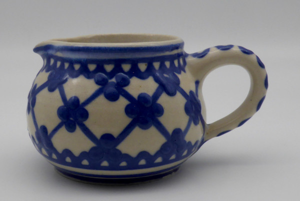 Leitner / Hentschel Keramik Tittmoning Milchkännchen klein blau 0,20 l Höhe 6,5 cm