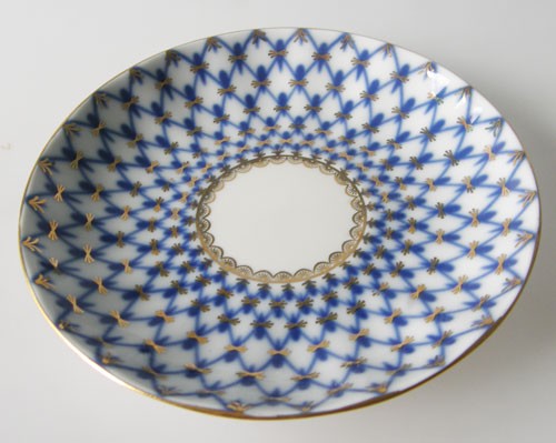 Lomonosov Kobalt Netz Untertasse für Teetasse Ø 15 cm
