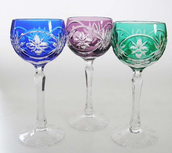 Römer Weinglas Set: 3x Weinglas Violett, Grün, Blau 19,5 cm