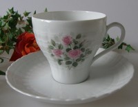 Hutschenreuther Poesie Rosendekor Kaffeetasse mit Untertasse Hutschenreuther Poesie Rosendekor Kaffeetasse mit Untertasse