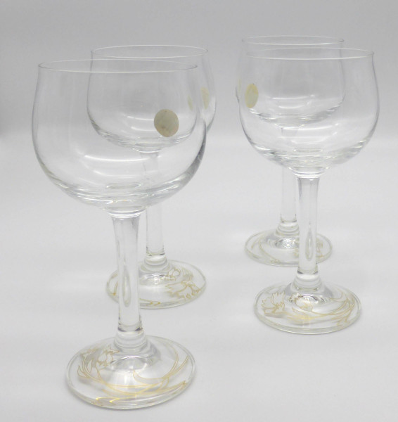 4 Weingläser Rosenthal Glas floral Kristallglas Glaswerk Amberg