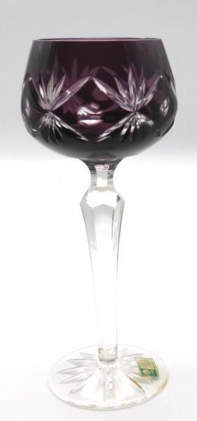 Lausitzer Glas Römer Höhe 19,5 cm Lila (Auberbinge) Kristall Sternenschliff