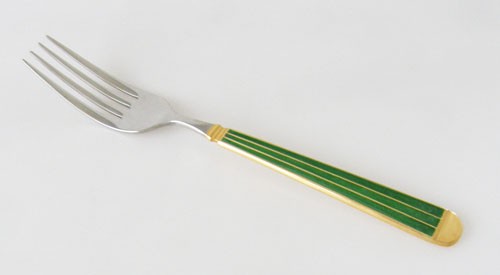 Tafelgabel 17,7 cm Edelst. 18/8 teilvergoldet Marble grün Gallo Design Villeroy & Boch