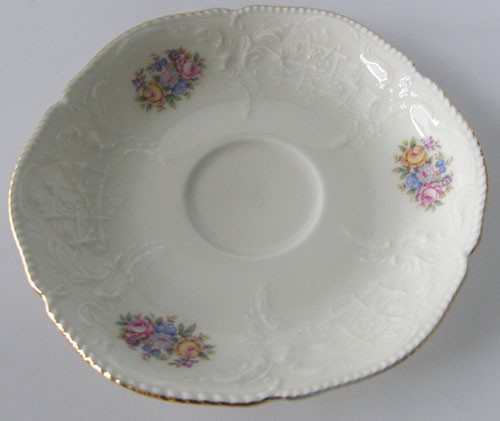 Rosenthal Sanssouci bunter Blumenstrauß elfenbein Untertasse 13,5 cm für Kaffeetasse