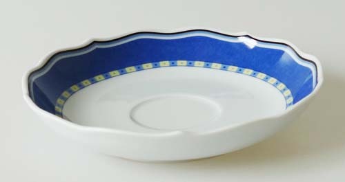 TCM Tchibo Mainau Untertasse für Kaffeetasse Ø 14 cm Dekor blau gelb