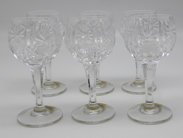 6 Likörgläser Schöler Bleikristall handgeschliffen Höhe 11 cm