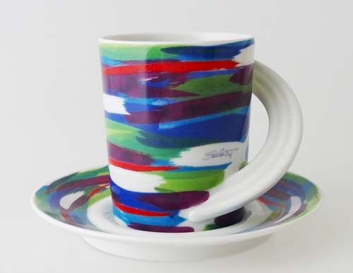 Rosenthal Cupola Colorata Kaffeetasse mit Untertasse