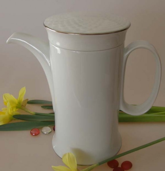 Hutschenreuther Scala weiss / silber Kaffeekanne für 6 Pers. 1,10 l
