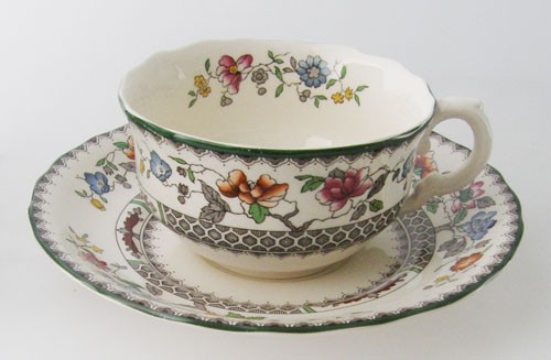 Spode Chinese Rose Teetasse mit Untertasse