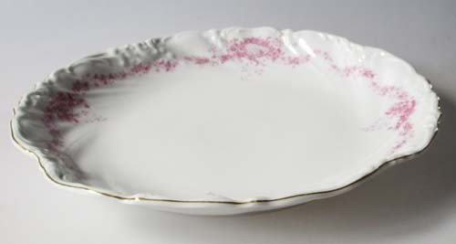 Krister Große Schale, flach 32 cm florales, lilafarbend mit Goldrand