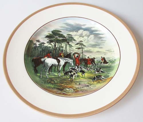 Spode Copeland The Hunt Braun Speiseteller 26,5 cm The Death Nr. 6 J.F.Herring Sen.