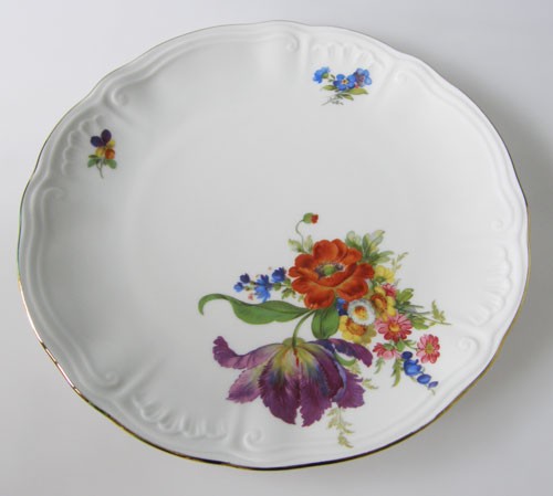 Frühstücksteller 19 cm Blumendekor Mohn und Goldrand Wundsiedel Retsch