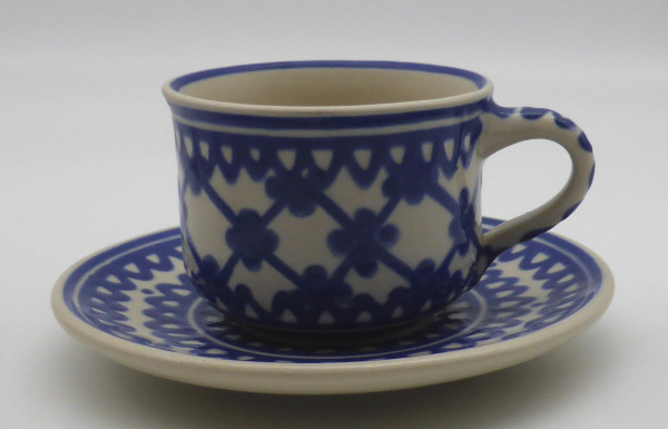 Leitner / Hentschel Keramik Tittmoning Kaffeetasse mit Untertasse