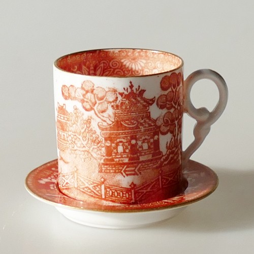 Spode Copeland Minitasse mit Untertasse 0,04 l, Nr. 2726 asiatisches Dekor mit Goldrand