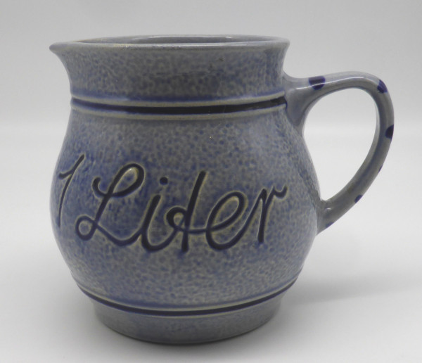 Keramik Krug blau grau 1,00 l, Höhe 14 cm