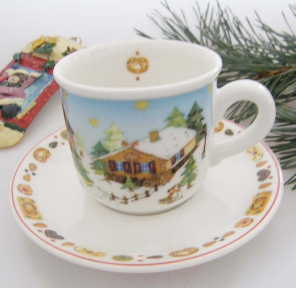 Villeroy &amp; Boch Wunderland Weihnachtstasse mit Untertasse, 0,20 l