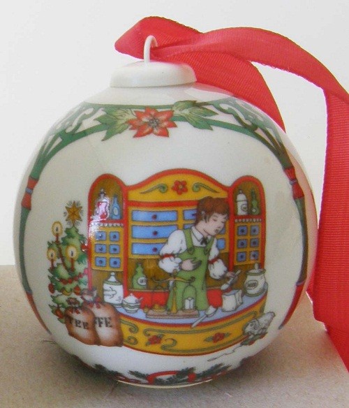 Hutschenreuther Porzellan Weihnachtskugel Kaufladen 1998