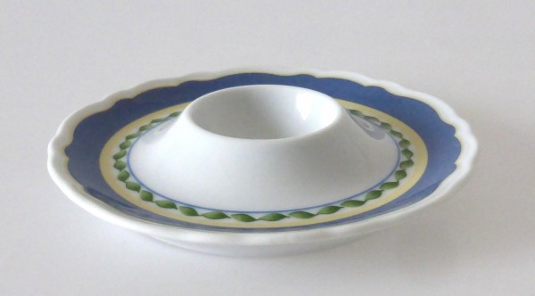 Mitterteich Form 2490 Eierbecher mit Ablage Ø 12 cm Randdekor gelb,blau,grün