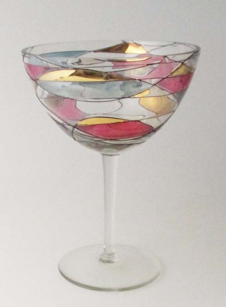Tiffany Glas Schale aus Fuß Höhe 21,5 cm