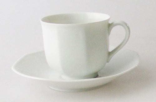 Heinrich Villeroy &amp; Boch Facette weiß Kaffeetasse mit Untertasse
