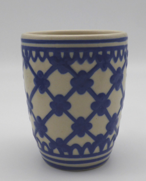 Leitner / Hentschel Keramik Tittmoning Becher blau Höhe 10 cm